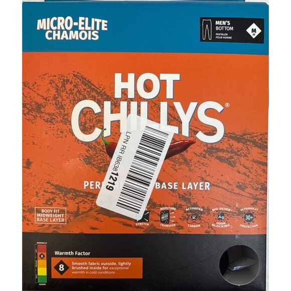 Hot Chillys Men's Micro Elite Chamois Ankle Tight Midweight Base Layer Black Med - Picture 2 of 7